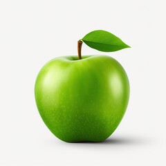 A single piece of green apple isolated on white background