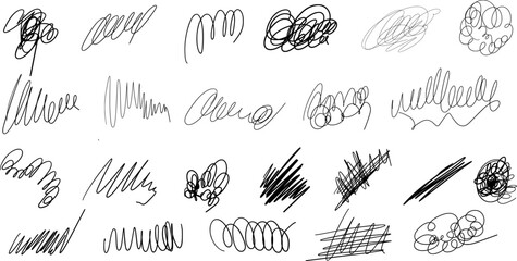 set of hand drawn scribbles  - obrazy, fototapety, plakaty