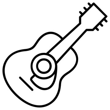 Guitar line icon Illustration vector grapic
