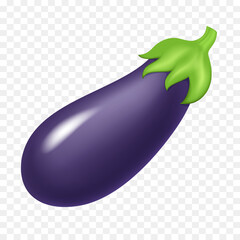 Eggplant. Vector 3d clipart isolated on transparent background.