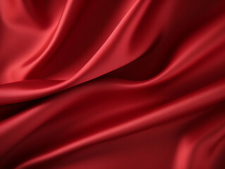 Obraz premium Abstract red background. Red fabric texture background. Red silk satin. Curtain. Luxury background for design. Shiny fabric. Generative AI