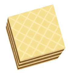 Chocolate Wafer Watercolor Illustration