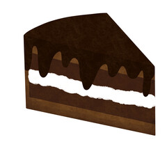 Chocolate Cake Watercolor Illustration