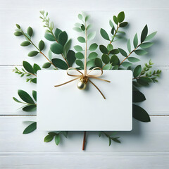 gift card with leaves decoration