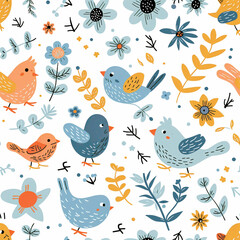 seamless pattern with birds