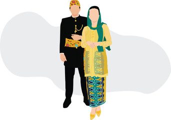 Clothes of Demang or Abang None Jakarta Illustration
