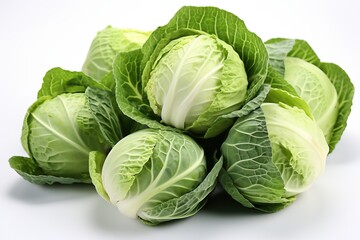 Fototapeta premium large heads of fresh young cabbage.