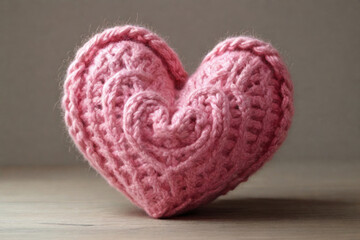 pink knitted heart