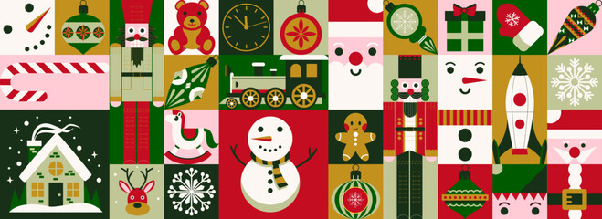 pattern with christmas decorations
