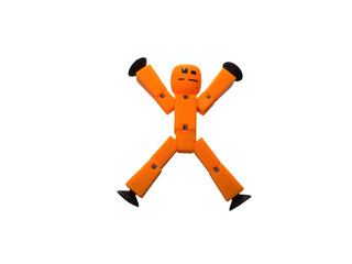 Doll - man on a white background. Puppet for animation.