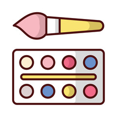 Watercolours icon isolate white background vector stock illustration