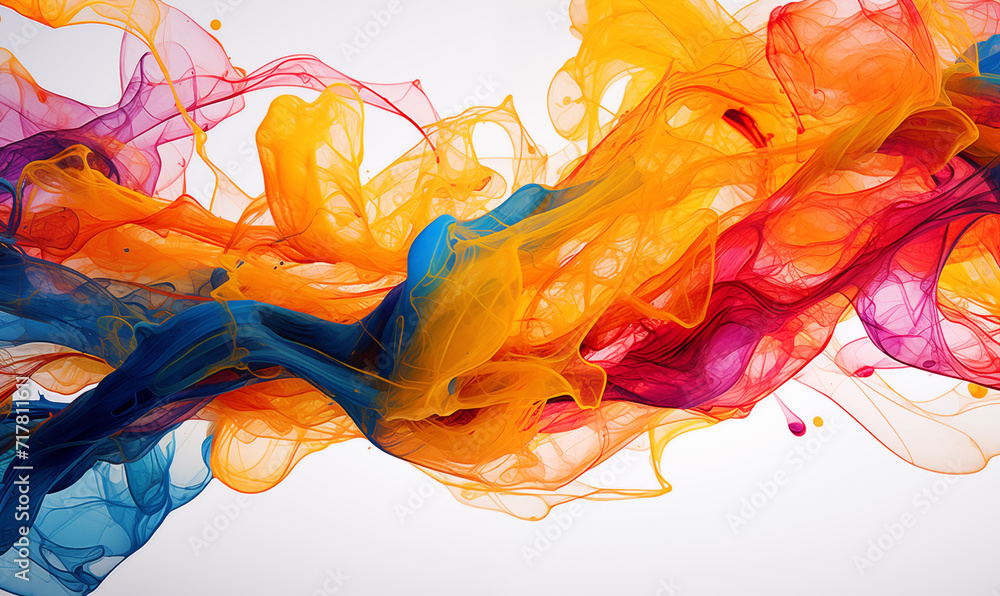 Aufkleber abstract background with colorful ink in water. ink in water. abstract background.