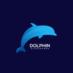 Dolphin logo colorful gradient illustration