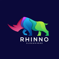 Rhino logo colorful gradient illustration