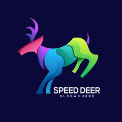 Deer logo colorful gradient illustration
