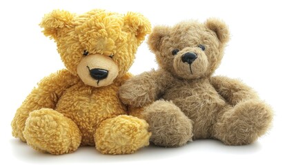 Teddy bears isolated on a white background,