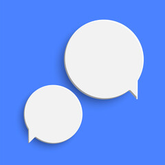 White empty speech bubble on blue background