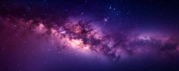 Fototapeta na wymiar Panorama view universe space shot of milky way galaxy 