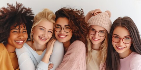Obraz premium Group of young women with different skin tones