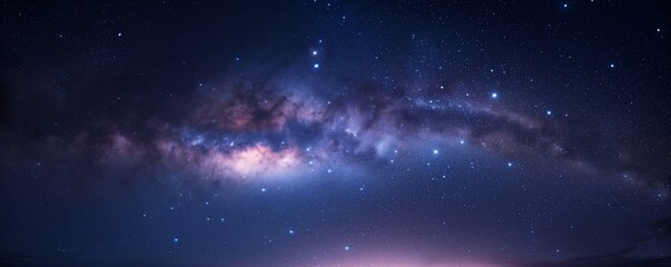 Panorama view universe space shot of milky way galaxy 
