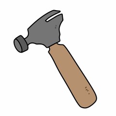 cartoon doodle hammer and nails
