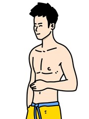 Fototapeta premium cute man cartoon on white background