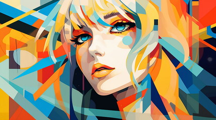 Obraz premium girl face portrait street art