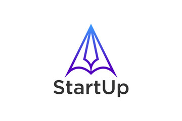 Triangle shape logo design business startup technology, modern icon symbol.