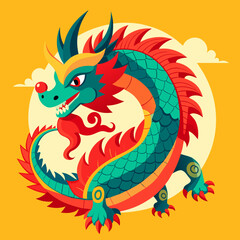 chinese dragon on white