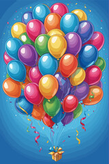 AI generated illustration balloons 