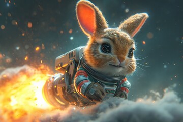 Bunny in Space: A Cute and Futuristic Adventure Generative AI