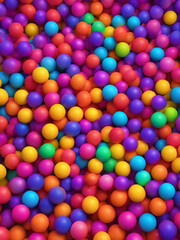 Fototapeta na wymiar Colorful plastic balls background, 3d rendering.