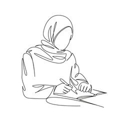 Muslim girl studying student