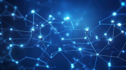 Obraz premium Abstract image of neural connections on a blue background on the theme of artificial intelligence. Important day. Neural connections.