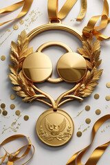 Olympics - 3D Render Gold Medal Isolated