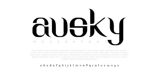 Ausky premium luxury elegant alphabet letters and numbers. Elegant wedding typography classic serif font decorative vintage retro. Creative vector - obrazy, fototapety, plakaty