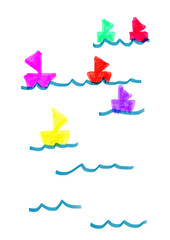 Sailing many boats, sketch, harbor meet the challenge to draw a lot of boats on a paper