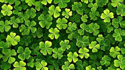 Green clover leaves background. St. Patrick's Day illustration