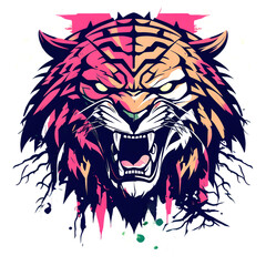 Illustrations of Tigers are suitable for printing t-shirts and so on