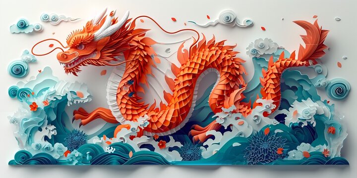 Dragon Scales - A creative title that reflects the image's content, which features a dragon-like design.  Generative AI