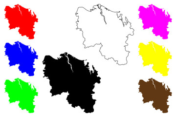 Haikou city (People's Republic of China, PRC) map vector illustration, scribble sketch Hoihow Prefecture-level city map