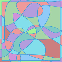 Multicolored Abstract Rounded Shapes Illustration for Background or Texture