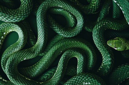 green snakes top view pattern