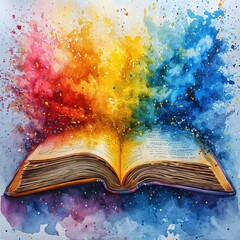 Colorful Book Explosion: A Monthly Reading Event Generative AI