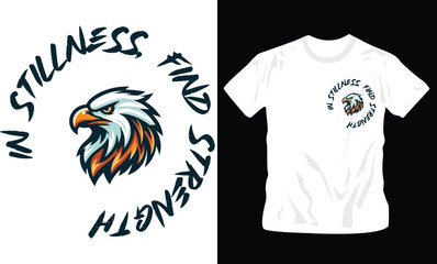 eagle head vector graphic illustration on black background t-shirt design