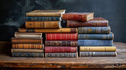 Stack of Vintage Books: A Timeless Treasure Generative AI