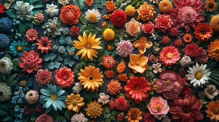 Flower Power: A Vibrant Display of Seasonal Blossoms Generative AI - obrazy, fototapety, plakaty