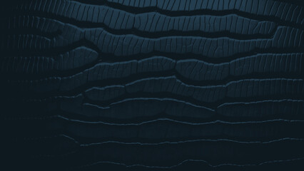 Damaged tire with multiple lines texture