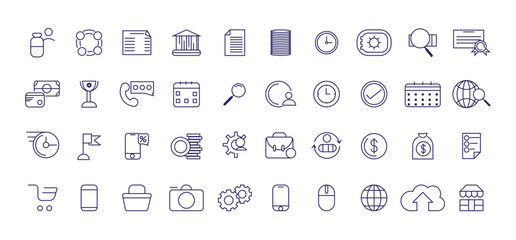 Financial business banking ui concept web icons set collection