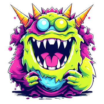 Illustration of monster for T shirt design
